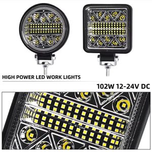 102w-12v-24v-square-round-led-work-light-for-truck-atv-off-road-03 102W 12V-24V Square Round LED Work Light for Truck ATV Off-Road