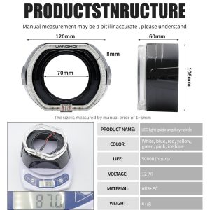 120mm Light Guide Angel Eye Projector Shroud Dimensions