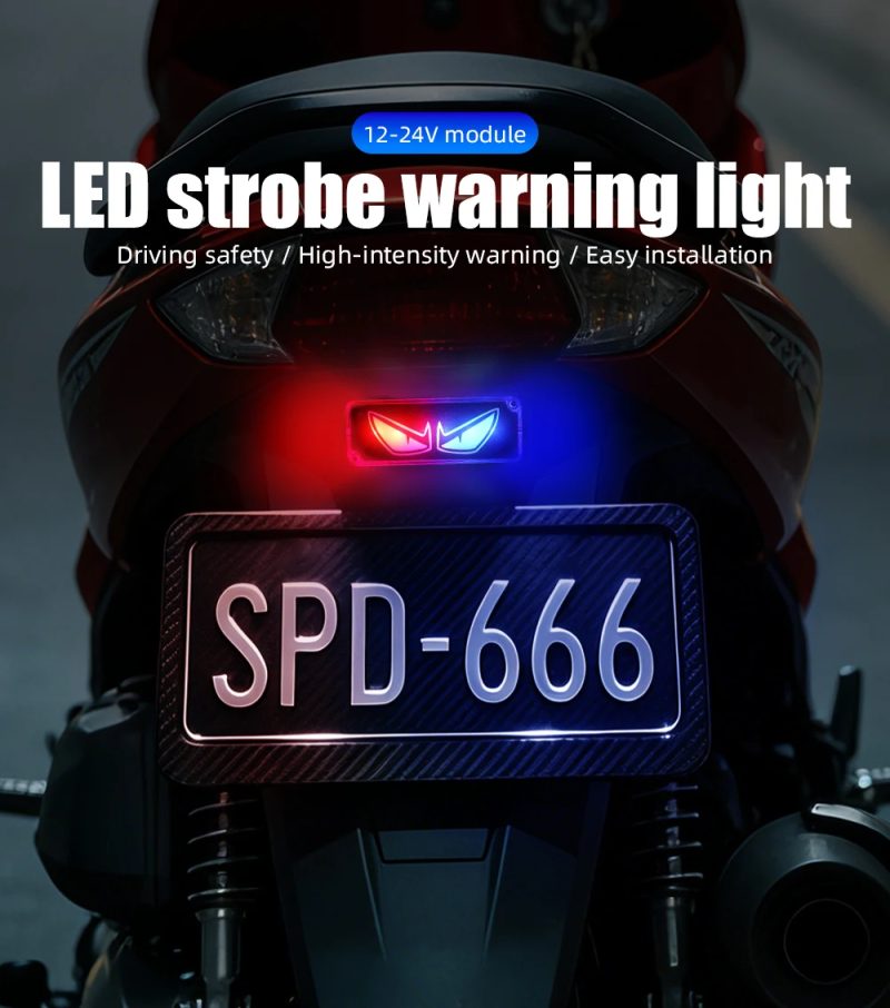 12v-24v-led-strobe-warning-tail-light-for-motorcycle-license-plate-06 12V-24V LED Strobe Warning Tail Light for Motorcycle License Plate