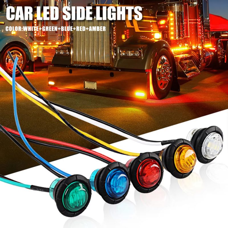 12V-24V Mini Round LED Side Marker Lights for Truck Trailer