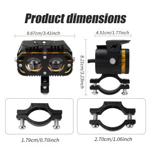 12v-24v-motorcycle-led-lens-spotlight-with-dual-color-high-low-beam-03 12V-24V Motorcycle LED Lens Spotlight with Dual Color High Low Beam