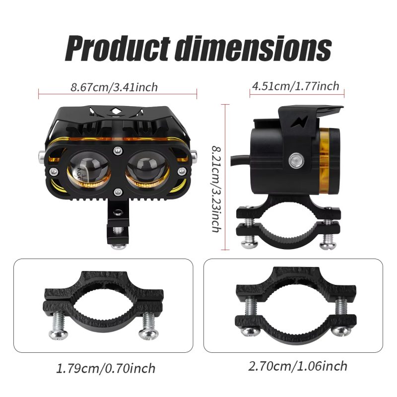 12v-24v-motorcycle-led-lens-spotlight-with-dual-color-high-low-beam-03 12V-24V Motorcycle LED Lens Spotlight with Dual Color High Low Beam