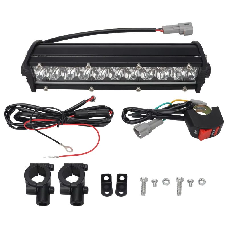 12V-24V Motorcycle LED Spotlight Set with Switch, 20SMD 6000K White