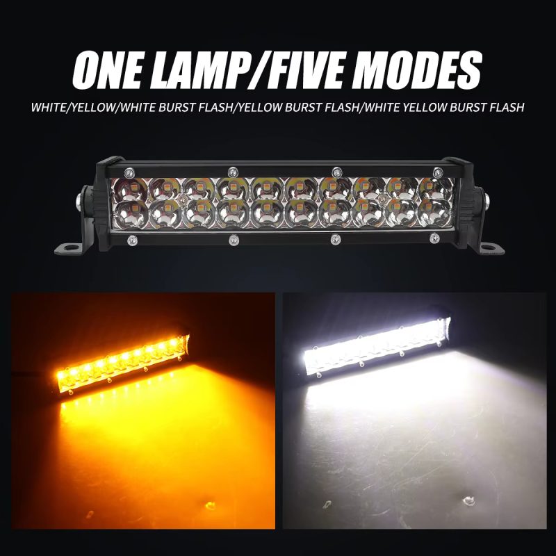 12V-24V Motorcycle LED Spotlight Set with Switch, 20SMD 6000K White