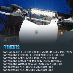 12V-24V Motorcycle LED Spotlight Set with Switch, 20SMD 6000K White