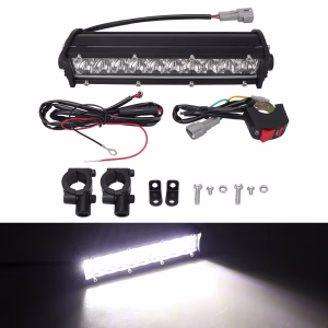 12V-24V Motorcycle LED Spotlight Set with Switch, 20SMD 6000K White