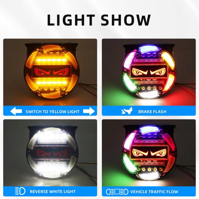 12v-24v-rgb-devil-eyes-led-side-marker-warning-lights-04 12V-24V RGB Devil Eyes LED Side Marker Warning Lights