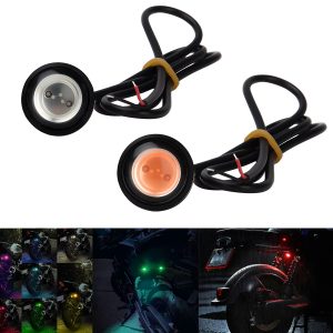 18-23mm Mini Eagle Eye LED Lights for Motorcycle License Plate DRL