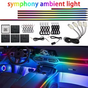 18-in-1-rgb-64-color-car-interior-ambient-light-kit-with-acrylic-strip-01 18-in-1 RGB 64-Color Car Interior Ambient Light Kit with Acrylic Strips