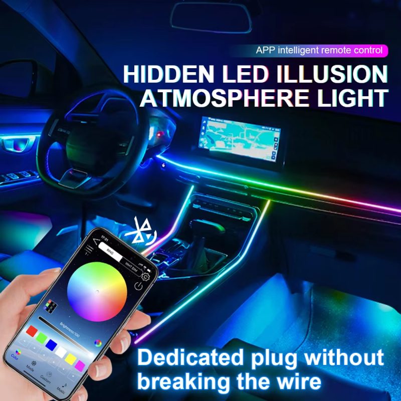 18-in-1-rgb-64-color-car-interior-ambient-light-kit-with-acrylic-strip-03 18-in-1 RGB 64-Color Car Interior Ambient Light Kit with Acrylic Strips