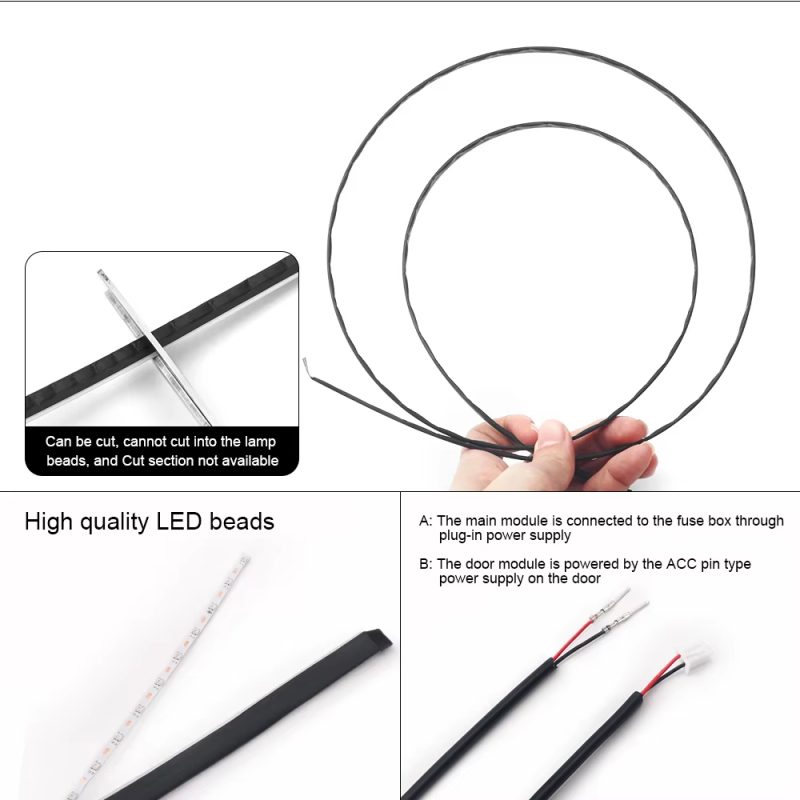 18-in-1-rgb-64-color-car-interior-ambient-light-kit-with-acrylic-strip-04 18-in-1 RGB 64-Color Car Interior Ambient Light Kit with Acrylic Strips