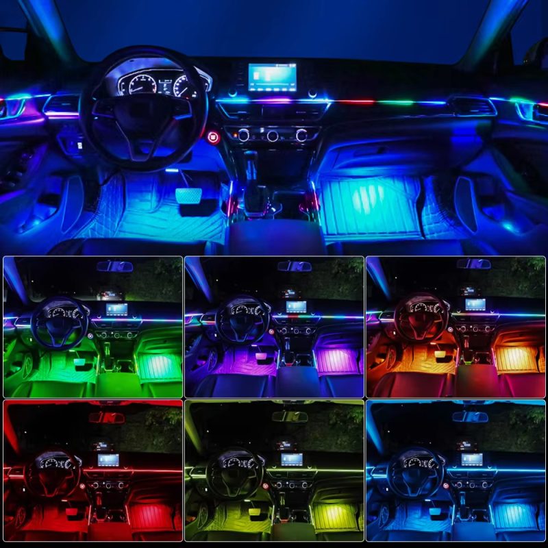 18-in-1-rgb-64-color-car-interior-ambient-light-kit-with-acrylic-strip-05 18-in-1 RGB 64-Color Car Interior Ambient Light Kit with Acrylic Strips