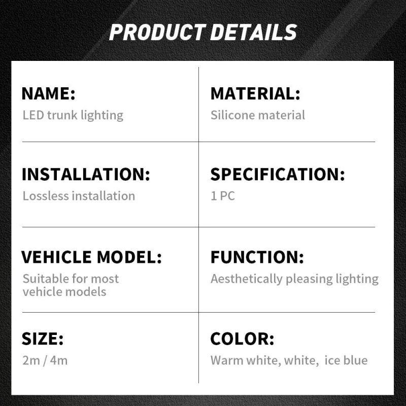 2-4m-car-trunk-led-ambient-light-strip-with-automatic-lighting-06 2-4M Car Trunk LED Ambient Light Strip with Automatic Lighting