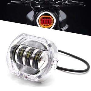 2.5 Inch 16W Motorcycle LED Projector Headlight with DRL Demon Eyes