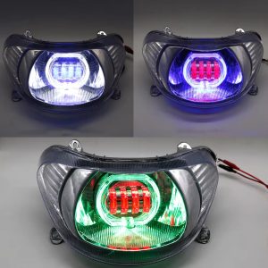 2.5 Inch 16W Motorcycle LED Projector Headlight with DRL Demon Eyes