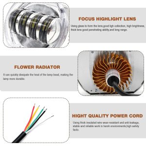 2.5 Inch 16W Motorcycle LED Projector Headlight with DRL Demon Eyes