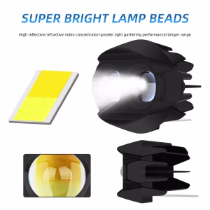 2-Lens LED Laser Spotlight with Dual Color High Low Beam