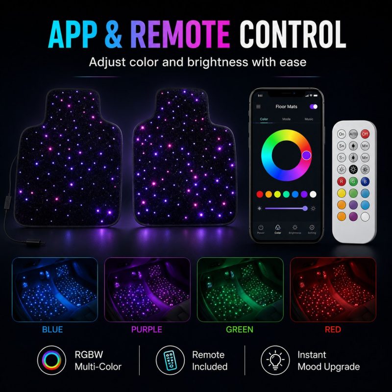 2Pcs Rgbw Starlight Floor Mats App Remote Control 2Pcs Rgbw Starlight Floor Mats App Remote Control automotive LED lighting reference