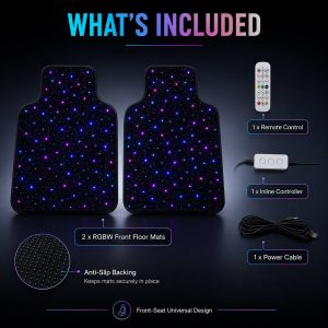 2Pcs Rgbw Starlight Floor Mats Kit Contents 2pcs RGBW starlight floor mats kit contents with remote and controller