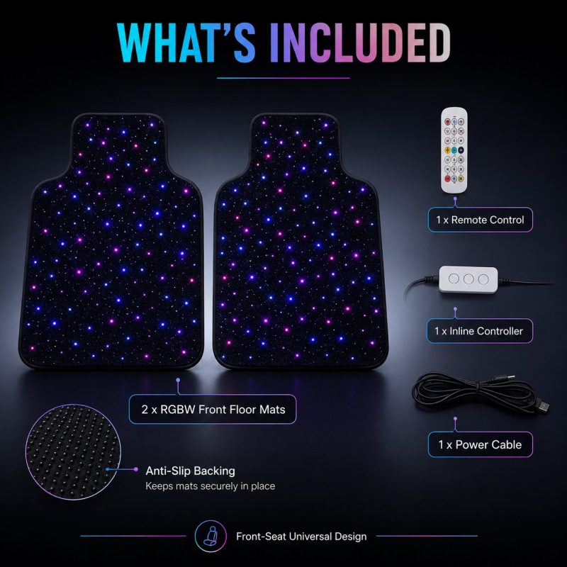 2Pcs Rgbw Starlight Floor Mats Kit Contents 2Pcs Rgbw Starlight Floor Mats Kit Contents automotive LED lighting reference