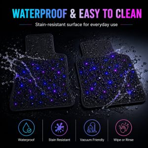 2Pcs Rgbw Starlight Floor Mats Waterproof Cleaning Cleaning and surface detail graphic for 2pcs RGBW starlight floor mats
