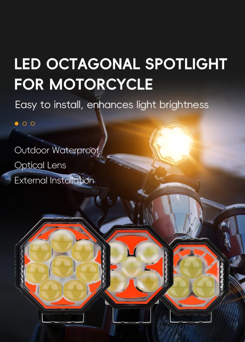 3-8-lens-octagonal-motorcycle-led-spotlight-high-low-beam-06 3-8 Lens Octagonal Motorcycle LED Spotlight High Low Beam