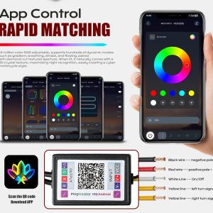 3 Inch Black Square Rgb Chasing Angel Eye Shroud App Control App control for black square RGB chasing angel eye projector lens shrouds