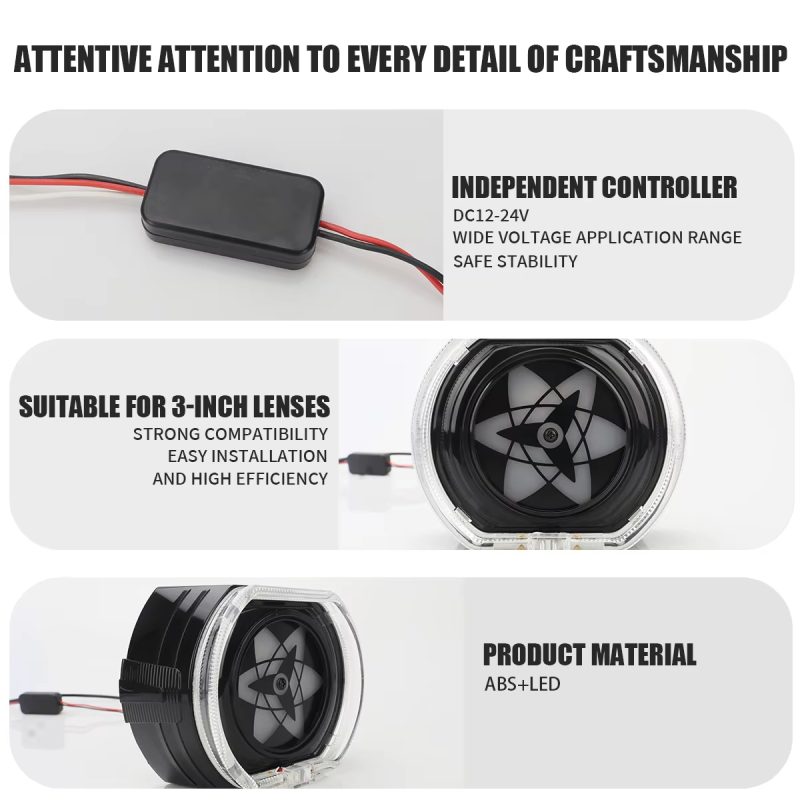 3 inch motorcycle RGB angel eye rotating tail light 2 3 inch motorcycle RGB angel eye rotating tail light 2
