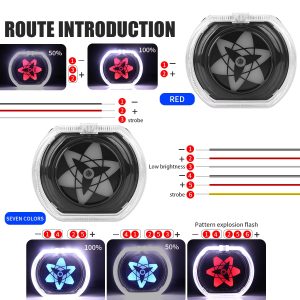 3 inch motorcycle RGB angel eye rotating tail light 3 3 inch motorcycle RGB angel eye rotating tail light 3