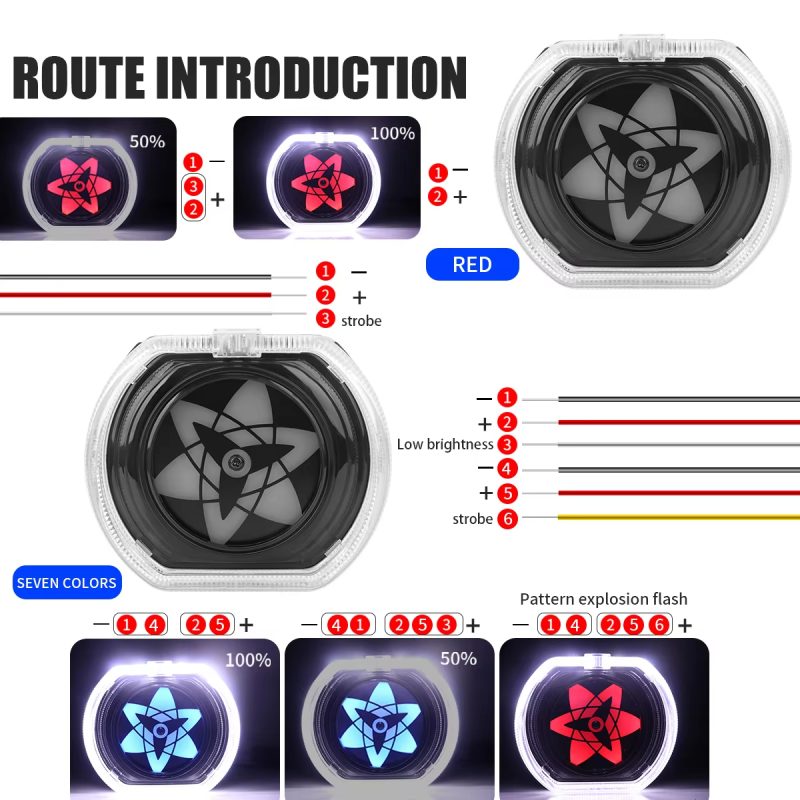 3 inch motorcycle RGB angel eye rotating tail light 3 3 inch motorcycle RGB angel eye rotating tail light 3