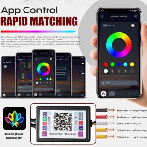 App control for RGB chasing 5D angel eye projector lens shrouds