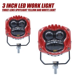 3 Inch Triple-Lens Yellow White LED Fog Work Light