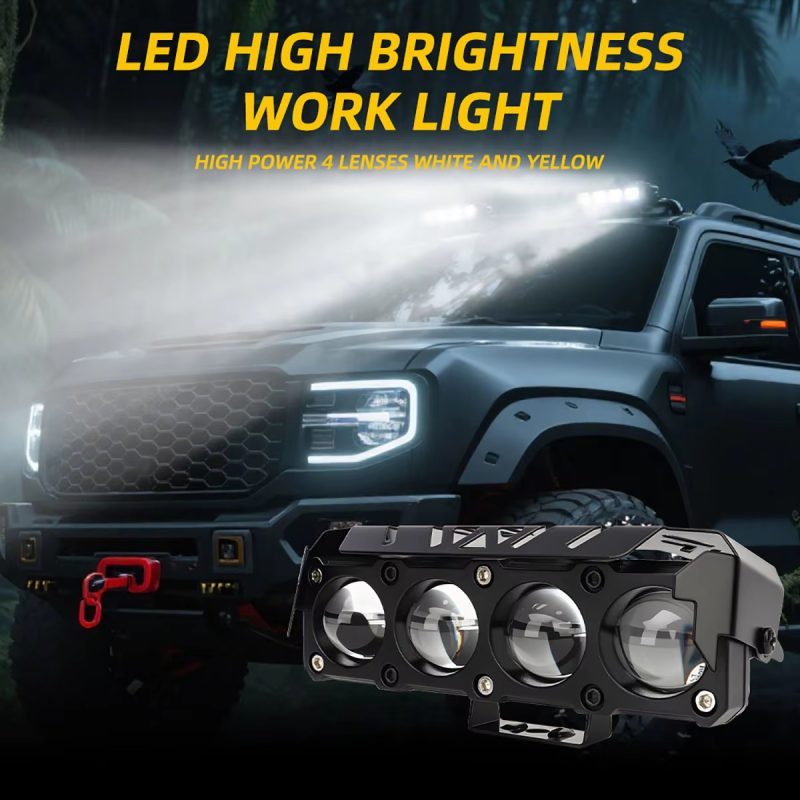 4-5-6-lens-led-spotlight-white-yellow-high-low-beam-work-light-01 4/5/6-Lens LED Spotlight White Yellow High-Low Beam Work Light