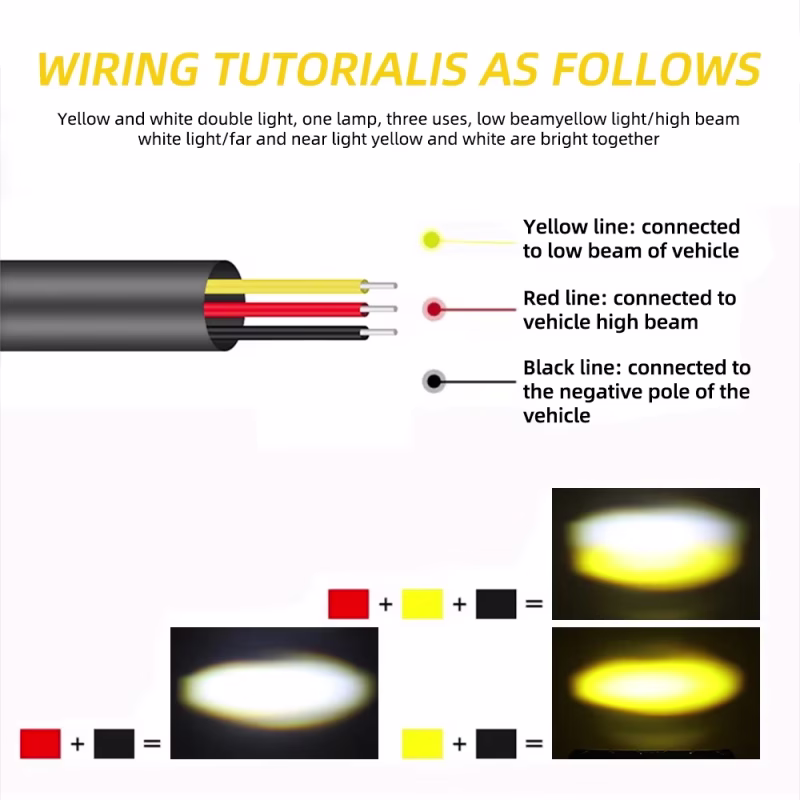 4-5-6-lens-led-spotlight-white-yellow-high-low-beam-work-light-04 4/5/6-Lens LED Spotlight White Yellow High-Low Beam Work Light