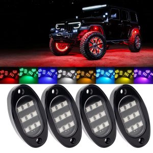 4-in-1-rgb-led-rock-lights-for-off-road-atv-utv-suv-01 4-in-1 RGB LED Rock Lights for Off-Road ATV UTV SUV
