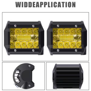 4 Inch Amber-Lens Rectangular LED Work Light