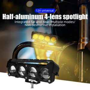 4-Lens LED Laser Spotlight White Yellow RGB Auxiliary Headlight