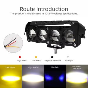 4-lens-led-laser-spotlight-white-yellow-rgb-auxiliary-headlight-04 4-Lens LED Laser Spotlight White Yellow RGB Auxiliary Headlight