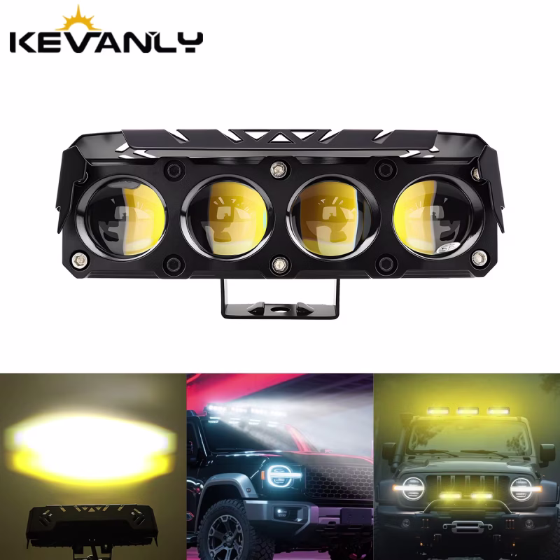 4-lens-led-laser-spotlight-white-yellow-rgb-auxiliary-headlight-06 4-Lens LED Laser Spotlight White Yellow RGB Auxiliary Headlight