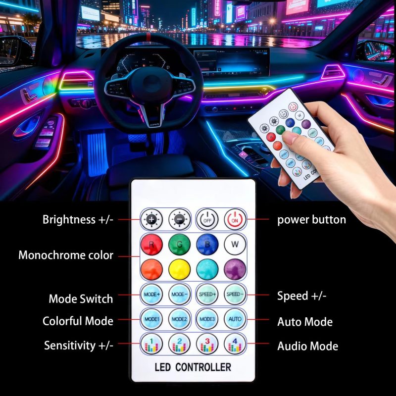 43-31-inch-rgb-64-color-streamer-car-interior-ambient-light-strip-02 43.31 Inch RGB 64-Color Streamer Car Interior Ambient Light Strip