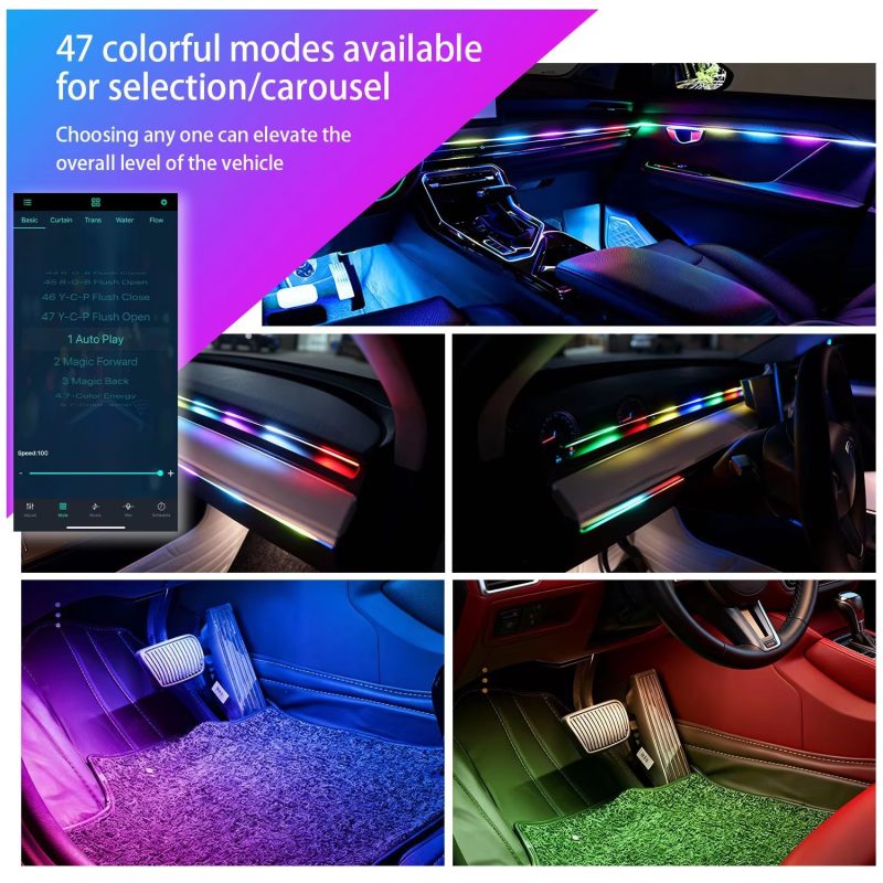 43-31-inch-rgb-64-color-streamer-car-interior-ambient-light-strip-04 43.31 Inch RGB 64-Color Streamer Car Interior Ambient Light Strip