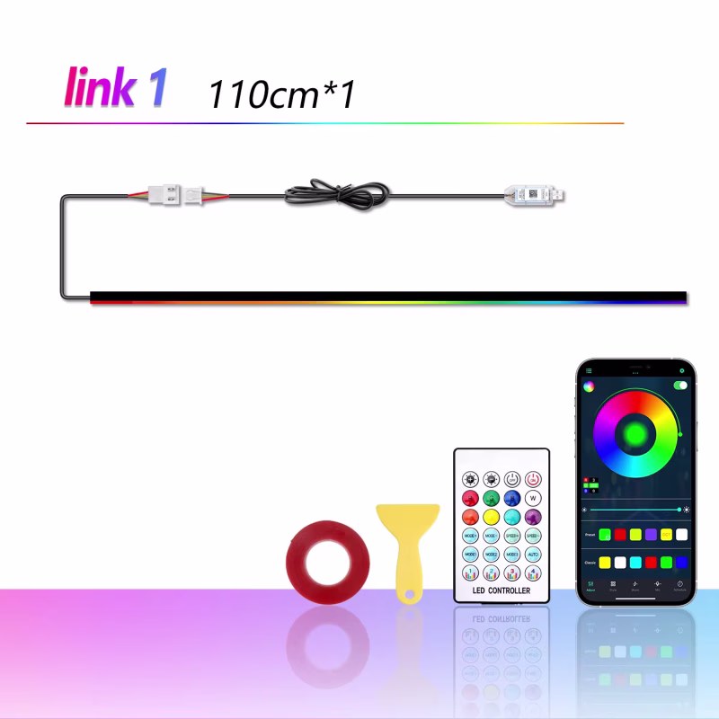 43-31-inch-rgb-64-color-streamer-car-interior-ambient-light-strip-05 43.31 Inch RGB 64-Color Streamer Car Interior Ambient Light Strip