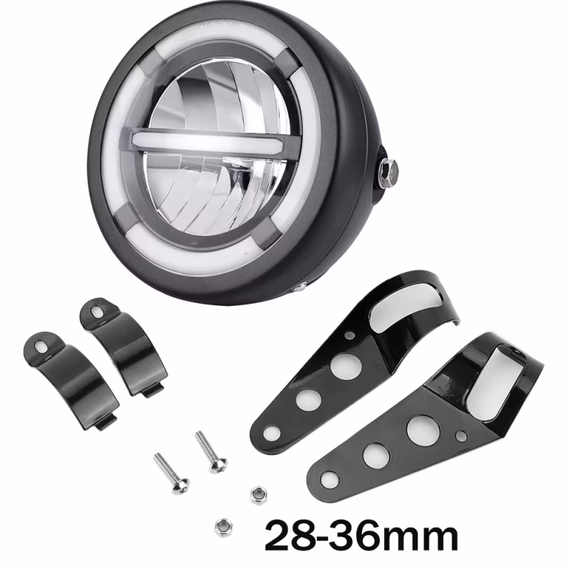 5.75 Inch Motorcycle LED Headlight Assembly with Halo DRL 5.75 Inch Motorcycle LED Headlight Assembly with Halo DRL