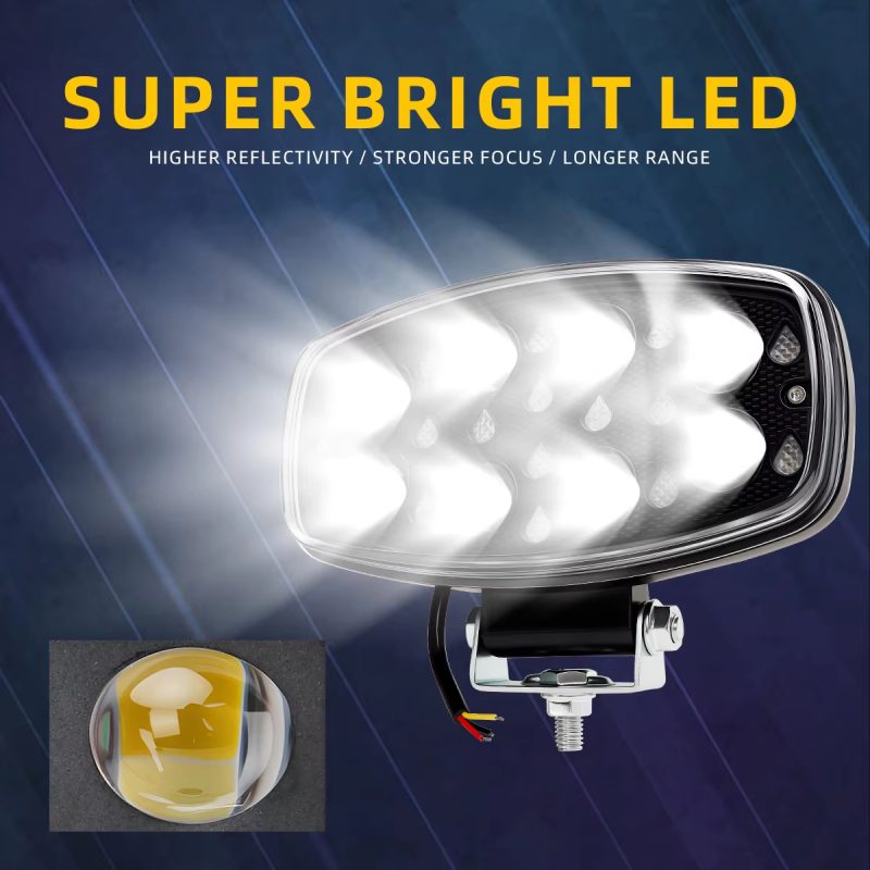 60W Water Drop LED Work Light with 8-Lens Dual Color Spotlight