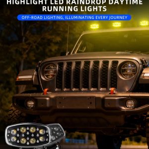 60W Water Drop LED Work Light with 8-Lens Dual Color Spotlight