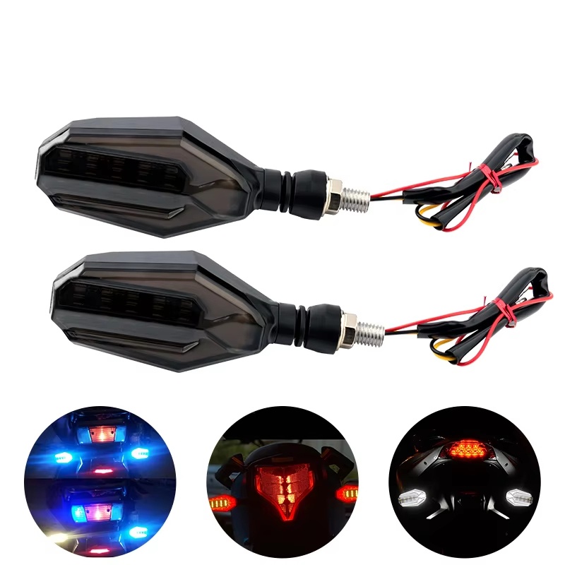 Motorcycle LED Turn Signal Lights with Flowing Dual Color Indicator Motorcycle LED Turn Signal Lights with Flowing Dual Color Indicator