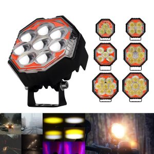 3-8 Lens Octagonal Motorcycle LED Spotlight High Low Beam 3-8 Lens Octagonal Motorcycle LED Spotlight High Low Beam