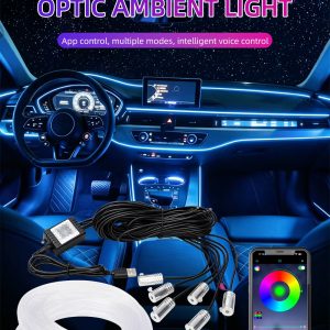 6M RGB Fiber Optic Car Interior Ambient Light Strip