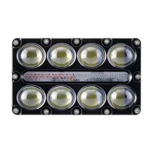 8-Bead Three-Row LED Work Light with DRL Strip