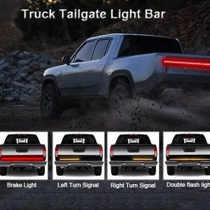 Pickup Truck Triple Row Tailgate Light Bar with Brake Reverse Turn Signal - Detail 01 Pickup Truck Triple Row Tailgate Light Bar with Brake Reverse Turn Signal - Detail 01